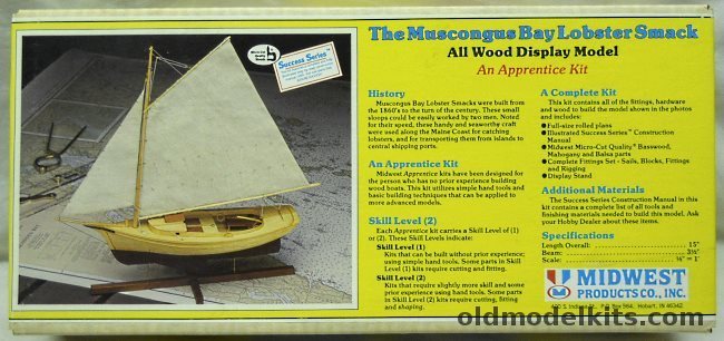 Midwest 1/24 Muscongus Bay Lobster Smack - Success Series - 15 Inches Long, 951 plastic model kit